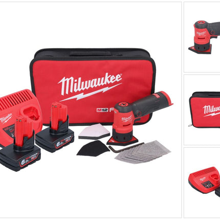 Milwaukee M12 FDSS-602B akumulatorowa szlifierka punktowa 12 V 88,8 x 63,5 mm + 2x akumulator 6,0 Ah + ładowarka
