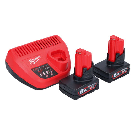 Milwaukee M12 FDSS-602B akumulatorowa szlifierka punktowa 12 V 88,8 x 63,5 mm + 2x akumulator 6,0 Ah + ładowarka