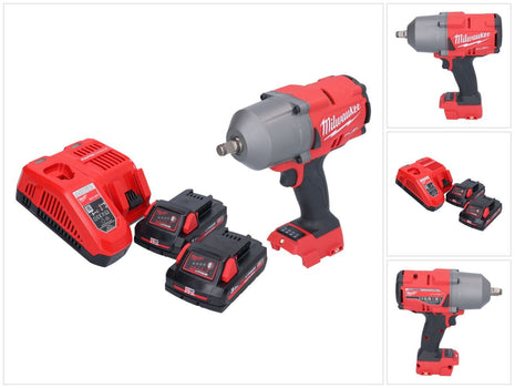 Milwaukee M18 FHIWF12-302 akumulatorowy klucz udarowy 18 V 1356 Nm 1/2" bezszczotkowy + 2x akumulator 3,0 Ah + ładowarka