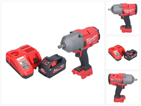 Milwaukee M18 FHIWF12-551 atornillador de impacto inalámbrico 18 V 1356 Nm 1/2" sin escobillas + 1x batería 5,5 Ah + cargador