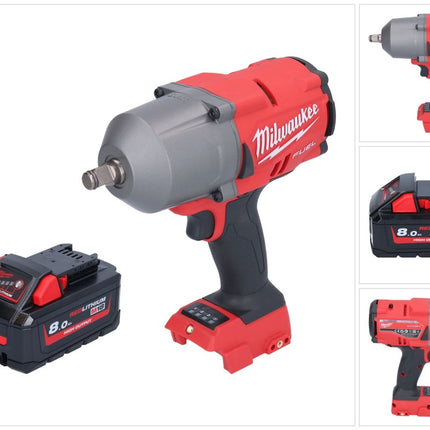Milwaukee M18 FHIWF12-801 Akku Schlagschrauber 18 V 1356 Nm 1/2" Brushless + 1x Akku 8,0 Ah - ohne Ladegerät