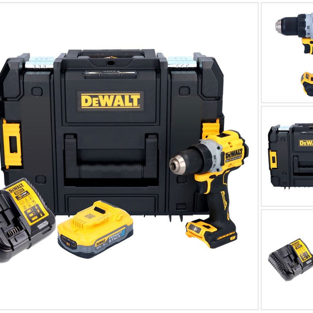 DeWalt DCD 800 H1T Akku Bohrschrauber 18 V 90 Nm Brushless + 1x Akku 5,0 Ah + Ladegerät + TSTAK