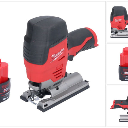 Sierra de calar sin cable Milwaukee M12 JS-201 12 V + 1x batería 2,0 Ah - sin cargador de batería