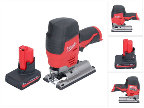 Milwaukee M12 JS-501 Akku Stichsäge 12 V + 1x Akku 5,0 Ah - ohne Ladegerät