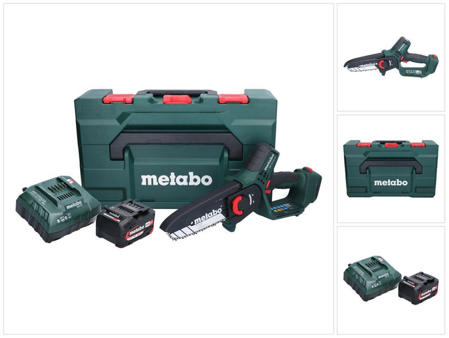Metabo MS 18 LTX 15 cordless pruning saw 18 V 15 cm 5 m/s + 1x rechargeable battery 4.0 Ah + charger + metaBOX