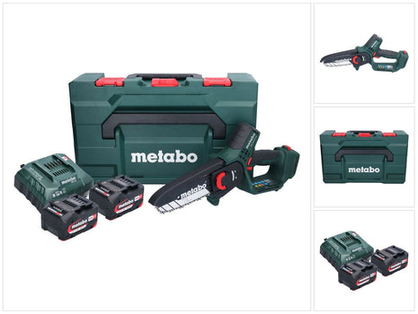 Metabo MS 18 LTX 15 sega da potatura a batteria 18 V 15 cm 5 m/s + 2x batteria 4,0 Ah + caricatore + metaBOX