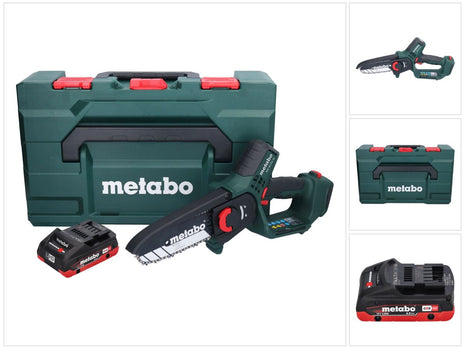 Metabo MS 18 LTX 15 sega da potatura a batteria 18 V 15 cm 5 m/s + 1x batteria ricaricabile 4,0 Ah + metaBOX - senza caricabatterie