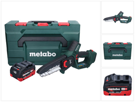 Metabo MS 18 LTX 15 cordless pruning saw 18 V 15 cm 5 m/s + 1x rechargeable battery 5.5 Ah + metaBOX - without charger