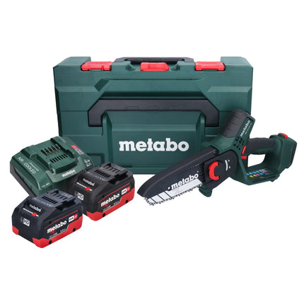 Metabo MS 18 LTX 15 sega da potatura a batteria 18 V 15 cm 5 m/s + 2x batteria ricaricabile 5,5 Ah + caricatore + metaBOX