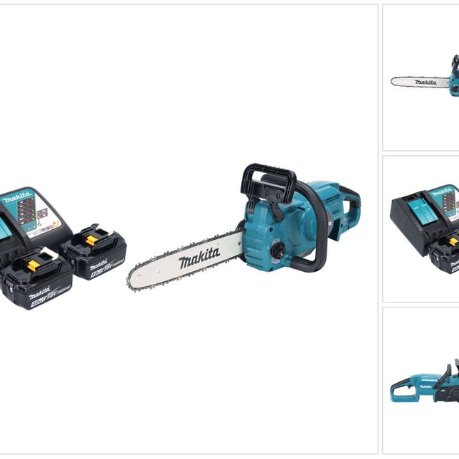 Makita DUC 357 RM2X2 Motosega a batteria 18 V 35 cm 7,7 m/s Brushless + 2x batteria 4,0 Ah + caricabatterie