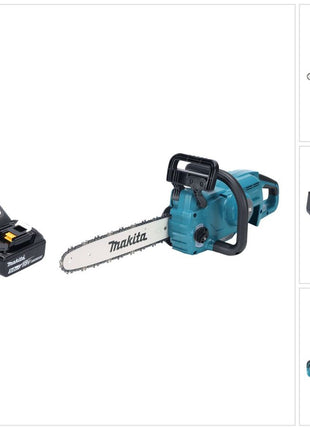 Makita DUC 357 RTX2 Akku Kettensäge 18 V 35 cm 7,7 m/s Brushless + 1x Akku 5,0 Ah + Ladegerät