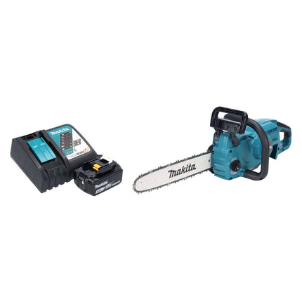 Makita DUC 357 RTX2 tronçonneuse sans fil 18 V 35 cm 7.7 m/s sans balais + 1x batterie 5.0 Ah + chargeur
