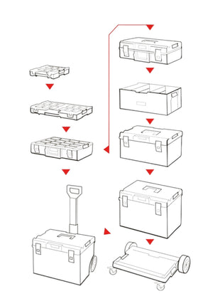 Qbrick System ONE 450 2.0 Vario Werkzeugkoffer 585 x 385 x 420 mm 52 l stapelbar IP66