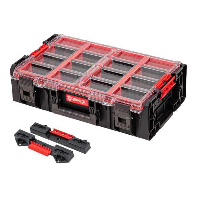 Qbrick System ONE Organizer 2XL 2.0 + Qbrick System ONE Connect Adaptador apilable 582 x 387 x 172 mm 19,5 l IP66 con 4 inserciones y 12 separadores