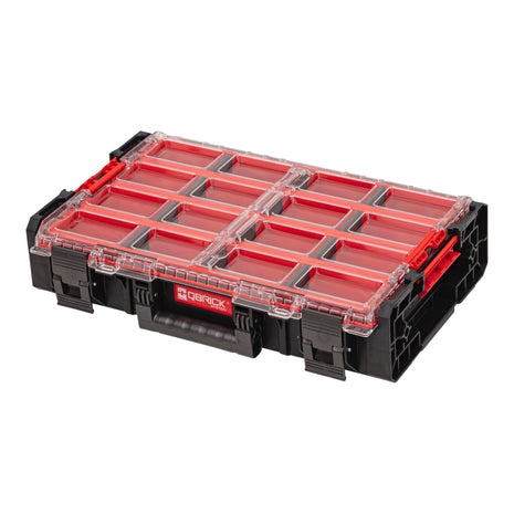 Qbrick System ONE Organiser XL 2.0 Long Bin stackable 582 x 387 x 131 mm 13.5 l IP66 with 4 inlays and 12 dividers