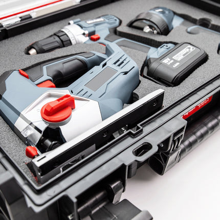 Qbrick System ONE Organizador XL 2.0 MFI apilable 582 x 387 x 131 mm 13,6 l IP66 con inserto de espuma