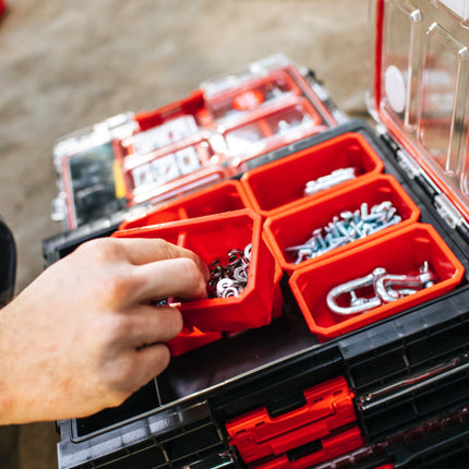 Qbrick System ONE Organizador M Plus apilable 364 x 264 x 106 mm 4 l IP66 con 5 embutidos