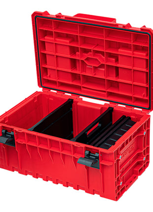 Qbrick System ONE 350 2.0 Profi RED ULTRA HD Custom Werkzeugkoffer modularer Organizer 585 x 385 x 320 mm 38 l stapelbar IP66