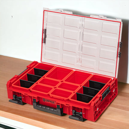 Qbrick System ONE Organizador XL 2.0 RED ULTRA HD Custom 582 x 387 x 131 mm 13,5 l IP66 con 8 encastres y 6 separadores