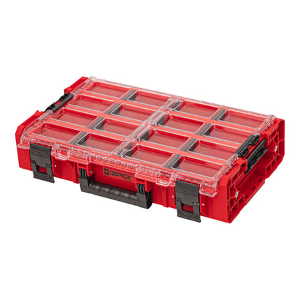 Qbrick System ONE Organizador XL 2.0 Cubo largo ROJO ULTRA HD Apilable a medida 582 x 387 x 131 mm 13,5 l IP66 con 4 embutidos y 12 separadores