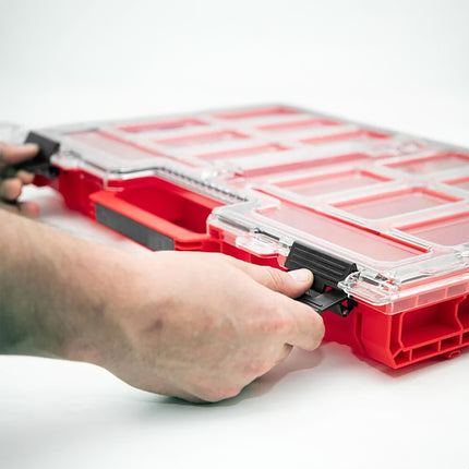 Qbrick System ONE Organizer L 2.0 RED ULTRA HD sztaplowany 531 x 379 x 77 mm 6 l IP66 z 10 wkładami