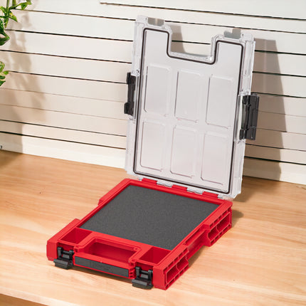 Qbrick System ONE Organiser M MFI RED ULTRA HD impilabile 365 x 265 x 77 mm 2,5 l IP66 con inserto in schiuma