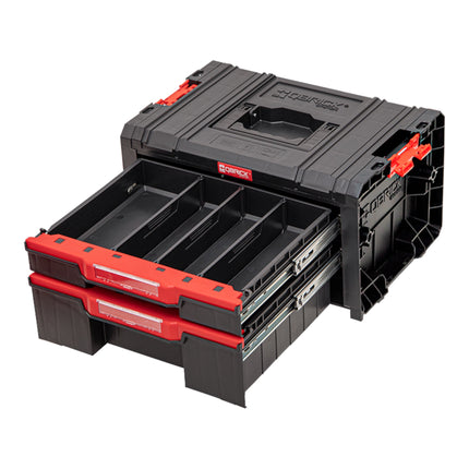 Qbrick System PRO Drawer 2 Toolbox 2.0 Basic stackable 450 x 310 x 244 mm 4.5 l 9.5 l IP54 with two drawers 5 dividers