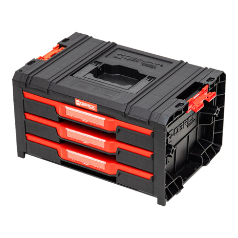 Qbrick System PRO Drawer 3 Toolbox 2.0 Basic z możliwością sztaplowania 450 x 310 x 244 mm 3x 4,5 l IP54 z trzema szufladami 9 wkładów