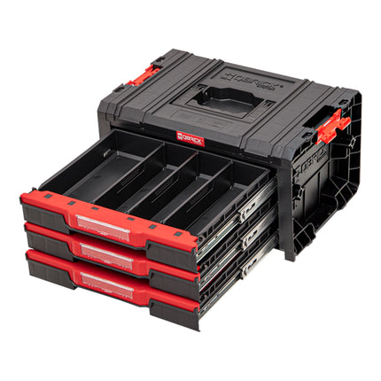 Qbrick System PRO Drawer 3 Toolbox 2.0 Basic sztaplowana 450 x 310 x 244 mm 3x 4,5 l IP54 z trzema szufladami 9 wkładów
