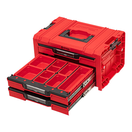 Qbrick System PRO Drawer 3 Toolbox 2.0 Expert RED ULTRA HD Toolbox 450 x 310 x 244 mm 13.5 l stackable IP54 with 3 drawers