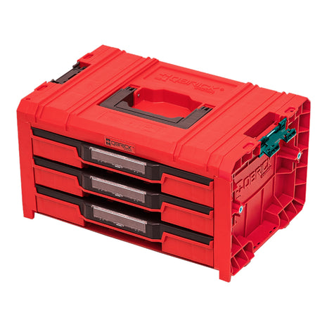 Qbrick System PRO Cassetto 3 Cassetta porta attrezzi 2.0 Expert RED ULTRA HD Cassetta porta attrezzi 450 x 310 x 244 mm 13,5 l impilabile IP54 con 3 cassetti