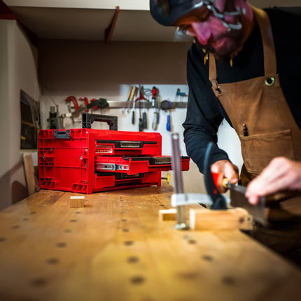 Qbrick System PRO Drawer 3 Toolbox 2.0 Expert RED ULTRA HD Toolbox 450 x 310 x 244 mm 13.5 l stackable IP54 with 3 drawers