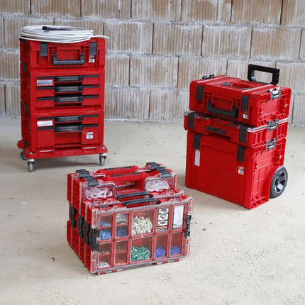 Qbrick System PRO Organizer 200 RED ULTRA HD impilabile 452 x 296 x 79 mm 6 L IP54 con 8 inserti