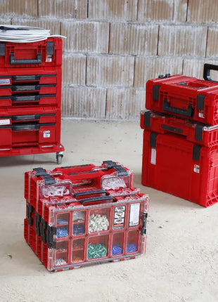 Qbrick System PRO Organizer 300 RED ULTRA HD apilable 452 x 358 x 110 mm 9 l IP54 con 8 incrustaciones