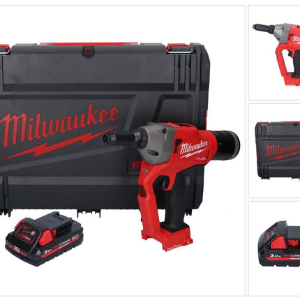 Milwaukee M18 ONEFPRT-301X cordless blind riveter 18 V 20 kN brushless + 1x rechargeable battery 3.0 Ah + HD box - without charger