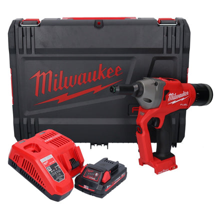 Milwaukee M18 ONEFPRT-301X cordless blind riveter 18 V 20 kN brushless + 1x rechargeable battery 3.0 Ah + charger + HD box