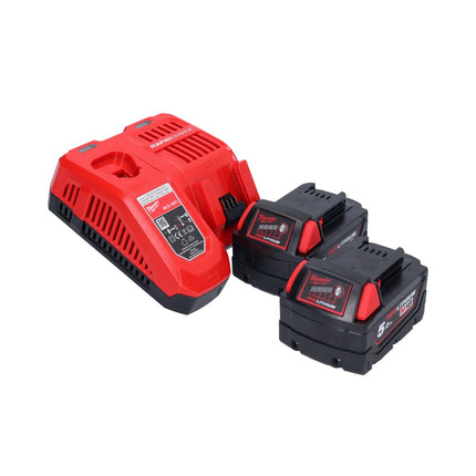 Milwaukee M18 ONEFPRT-502X cordless blind riveter 18 V 20 kN brushless + 2x rechargeable battery 5.0 Ah + charger + HD box