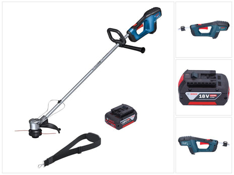 Bosch GRT 18V-33 Professional Akku Rasentrimmer 18 V 330 mm Brushless + 1x Akku 4,0 Ah - ohne Ladegerät