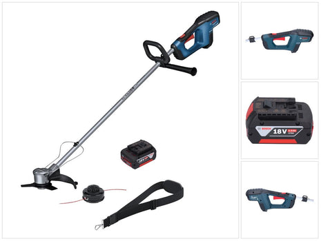 Bosch GFR 18V-23 Desbrozadora de batería profesional 18 V 230 mm sin escobillas + 1x batería 5,0 Ah - sin cargador