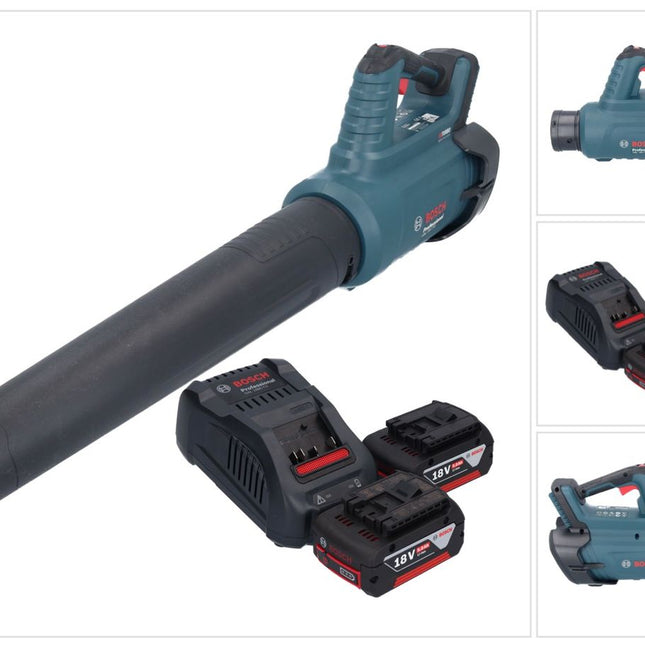 Bosch GBL 18V-750 Soffiatore professionale a batteria 18 V BITURBO Brushless + 2x batteria ricaricabile 5,0 Ah + caricabatterie