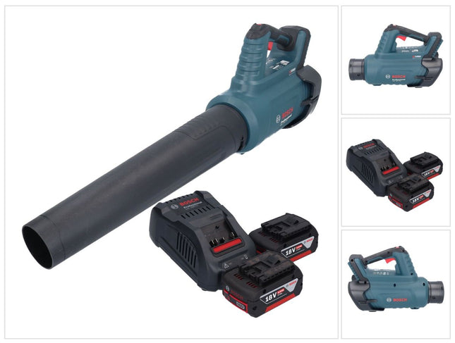 Bosch GBL 18V-750 Soplador profesional sin cable 18 V BITURBO Brushless + 2x batería recargable 5,0 Ah + cargador