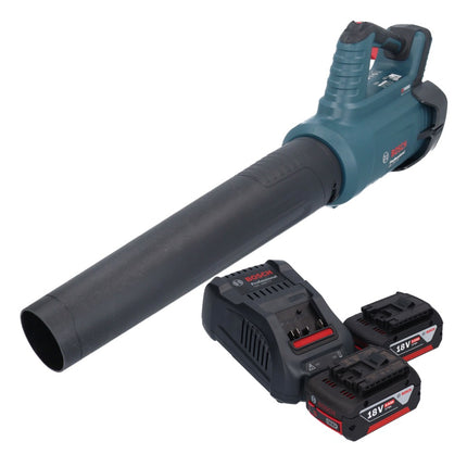 Bosch GBL 18V-750 Soplador profesional sin cable 18 V BITURBO Brushless + 2x batería recargable 5,0 Ah + cargador