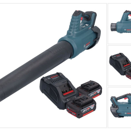 Soplador a batería Bosch GBL 18V-750 Professional 18 V BITURBO sin escobillas + 2x baterías 6,0 Ah + cargador
