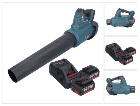 Bosch GBL 18V-750 Professional Akku Gebläse 18 V BITURBO Brushless + 2x Akku 6,0 Ah + Ladegerät