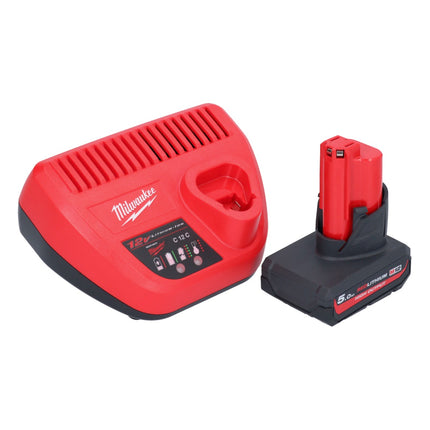 Milwaukee M12 FRAIWF12-501 Llave de impacto sin cable 12 V 1/2" 270 Nm sin escobillas + 1x batería recargable 5.0 Ah + cargador