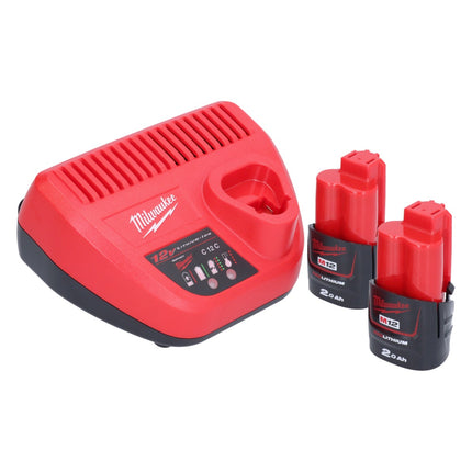 Milwaukee M12 FHIR14LR-202 akumulatorowa grzechotka szybkomocująca 12 V 47 Nm 1/4" bezszczotkowa + 2x akumulator 2,0 Ah + ładowarka