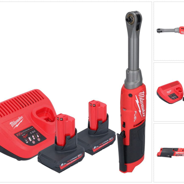 Milwaukee M12 FHIR14LR-502 cordless high-speed ratchet 12 V 47 Nm 1/4" brushless + 2x rechargeable battery 5.0 Ah + charger