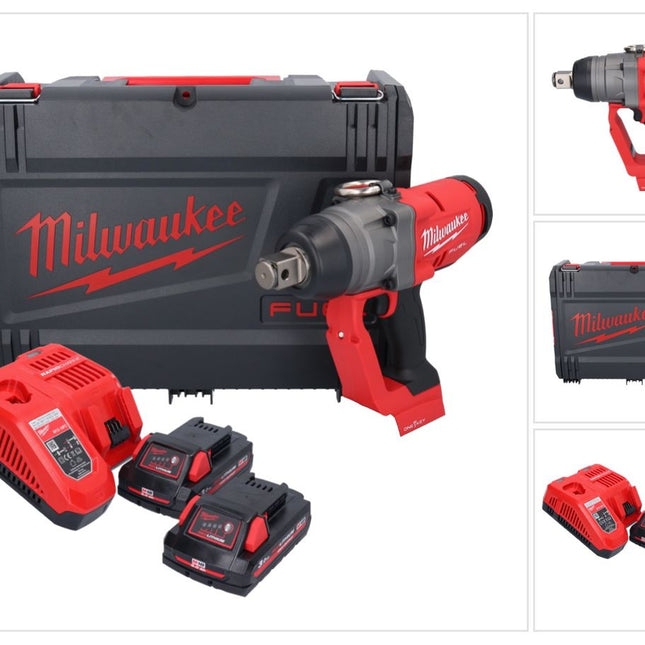 Milwaukee M18 ONEFHIWF1-302X Akumulatorowy klucz udarowy 18 V 2033 Nm 1″ bezszczotkowy + 2x akumulator 3,0 Ah + ładowarka + pudełko HD