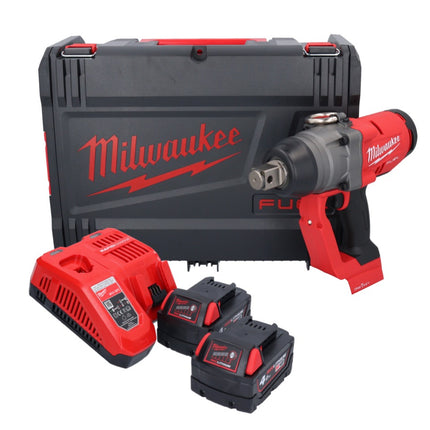Llave de impacto inalámbrica Milwaukee M18 ONEFHIWF1-402X 18 V 2033 Nm 1″ sin escobillas + 2x batería 4,0 Ah + cargador + caja HD