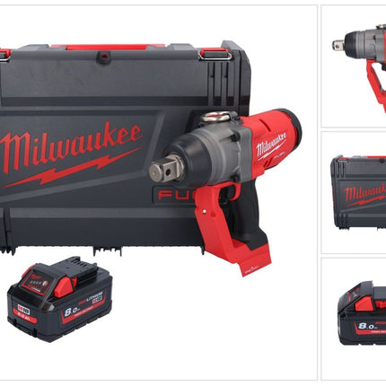 Milwaukee M18 ONEFHIWF1-801X Avvitatore a impulsi a batteria 18 V 2033 Nm 1 Brushless + 1x batteria 8,0 Ah + HD Box - senza caricabatterie